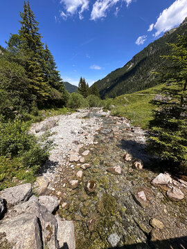 the river Breitach at the Great Walser Valley in Austria