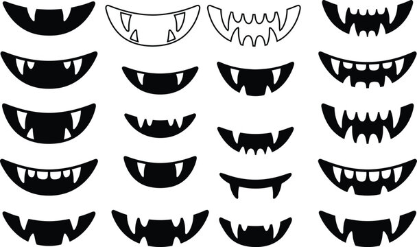 Halloween vampire mouths and teeth for spooky designs and decorations