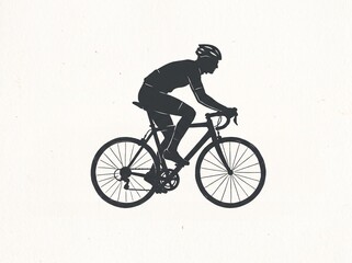 Fototapeta premium Minimalist cyclist riding road bike silhouette illustration