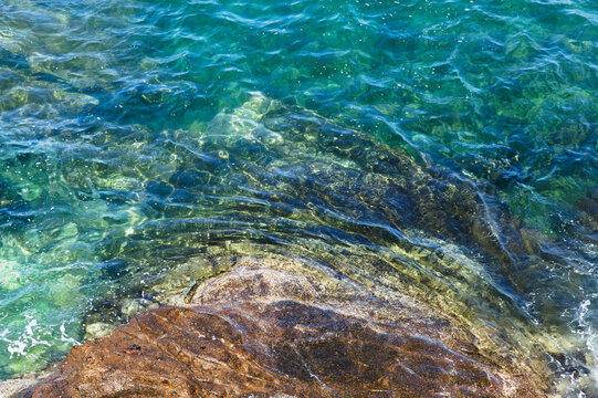 High Tide in El Confital Beach, Las Palmas de Gran Canaria, Canary Islands, Spain
