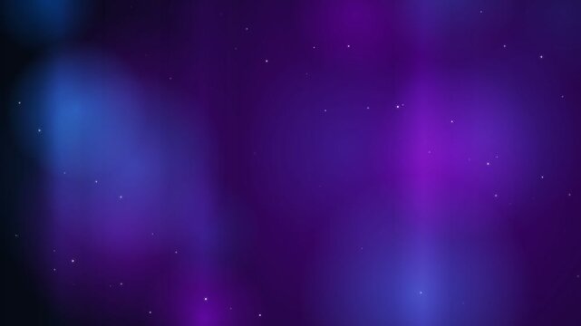 Abstract background with glowing blue and purple nebulas and floating particles. Loop. 4K
