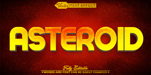  Asteroid Space Impact Typography Vector Fully Editable Smart Object Text Effect © Anka Design