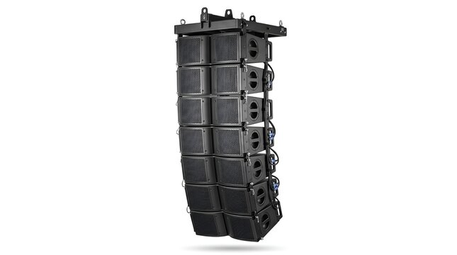 Professional Line Array Speaker System Hanging for Concert Audio.