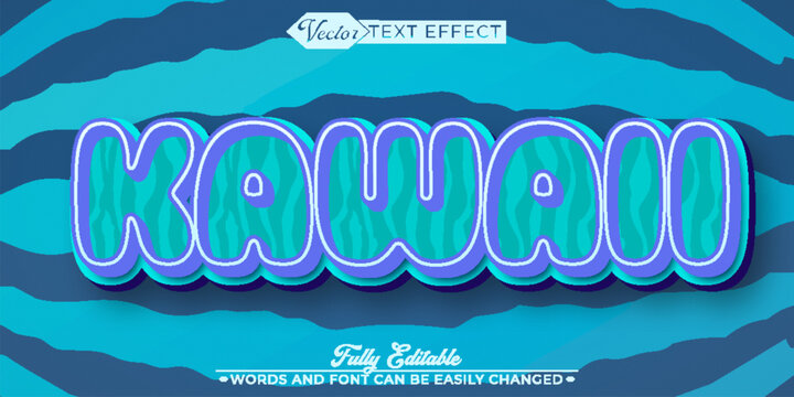  Cute Kawaii Character Style Typography Vector Fully Editable Smart Object Text Effect