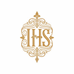 Elegant Gold Monogram Logo with Ornate Design. © Joi