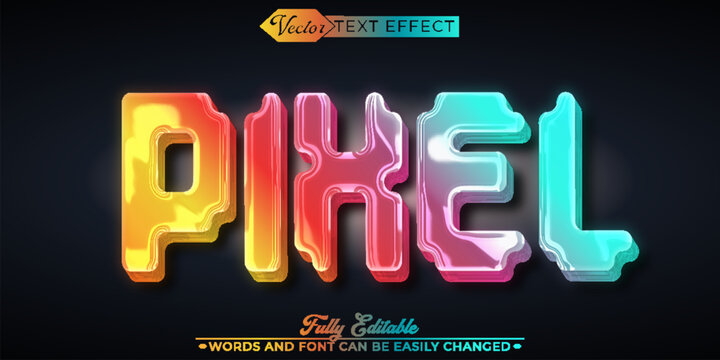  Retro Pixel Digital Gaming Typography Vector Fully Editable Smart Object Text Effect