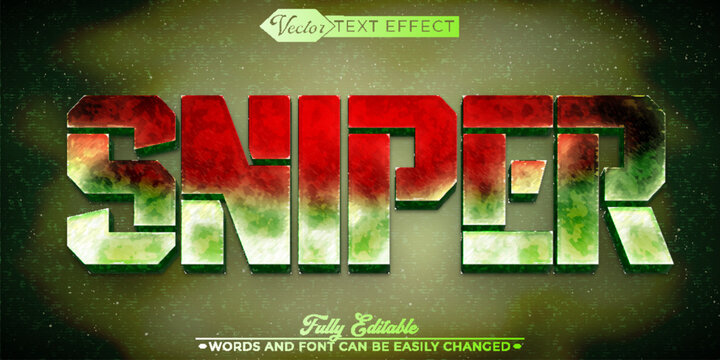  Precision Sniper Tactical Aim Typography Vector Fully Editable Smart Object Text Effect