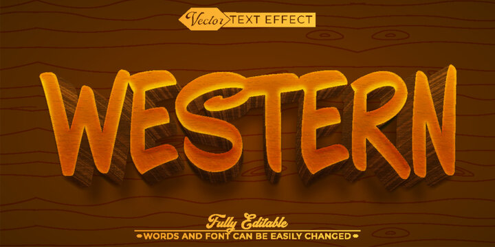  Classic Western Frontier Cowboy Typography Vector Fully Editable Smart Object Text Effect