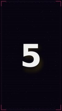 Countdown timer with a retro-futuristic neon style and vintage glitch effect featuring a stopwatch