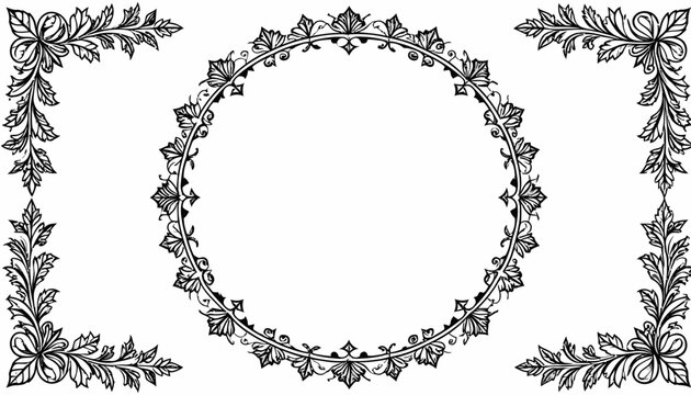 Classic circular wreath frame with intricate leaf scrollwork