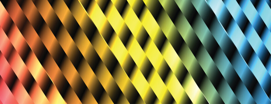 Abstract carbon fiber background with colorful rainbow metallic woven pattern. Dynamic seamless basket weave texture layout for automotive racing wrap, jersey design, and gaming tech banner.