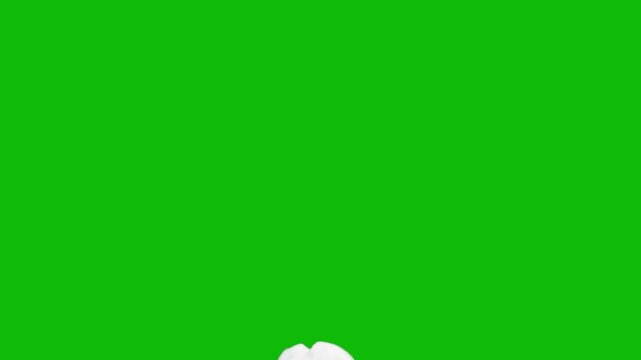 Rising column of white smoke or steam isolated on a solid green screen background for special effects fog mist chroma key composite