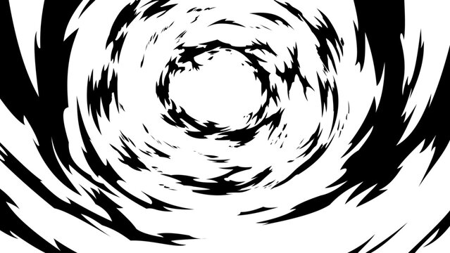 Abstract circular swirl vortex effect with dynamic brush strokes.  Vector motion element for anime, comic, game and graphic design.