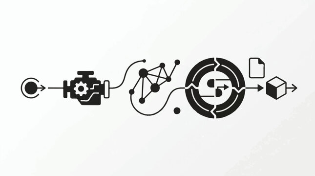 Abstract flowchart showing process from start to cube output