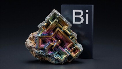 Obraz premium Rendering rock geometric design made different colors shapes including triangles squares rectangles vibrant ar
