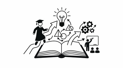 Obraz premium Graduation to teaching with ideas and learning process