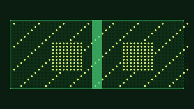 Digital data processing hud interface with scanning light bar and matrix grid animation 4k