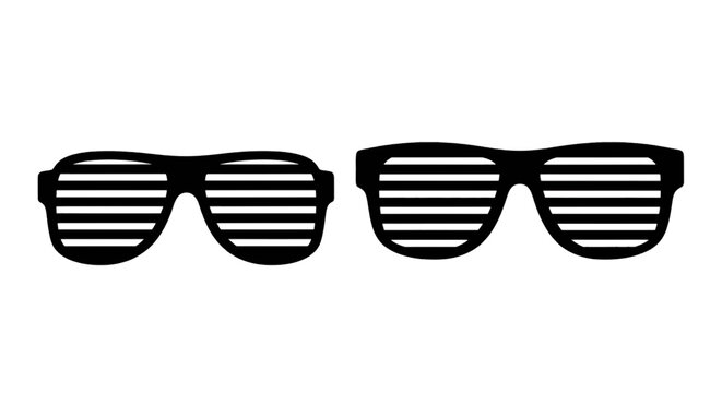 Vector illustration of shutter shades sunglasses icon set, on a transparent background