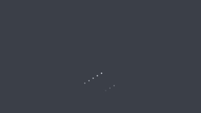 Minimalist loading spinner animation with rotating dots on dark 4k background, for ui ux, and digital interface projects
