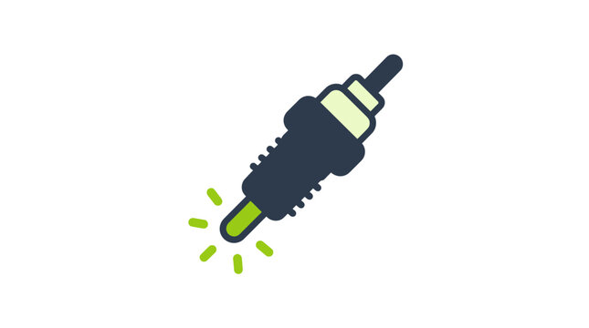 Automotive spark plug icon with ignition spark effect.