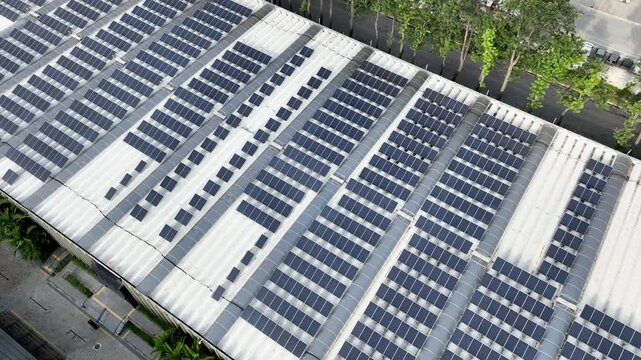Aerial View of Utility Scale Battery Energy Storage System. Clean and renewable energy, solar energy.