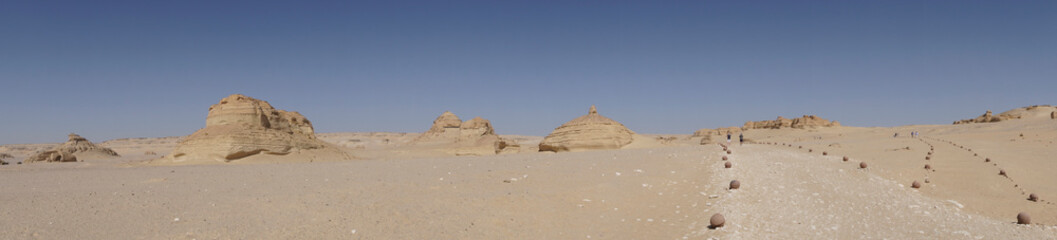 Panoramic view of Wadi El Rayan National Park desert landscape in Egypt © Damian