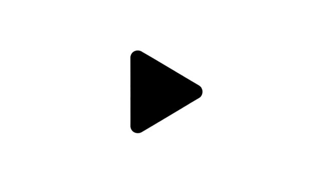Vector illustration of black play button icon on a transparent background