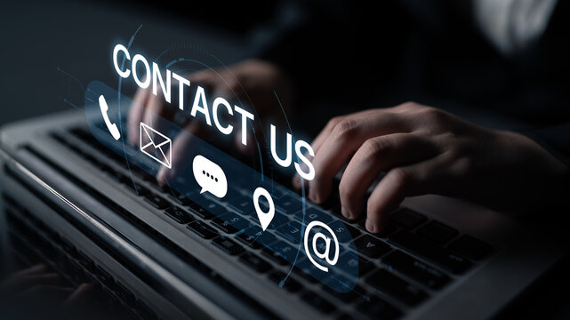 A set of communication methods for customer service. Includes contact information for phone, email, chat, and physical address for user support and inquiries. Fermion