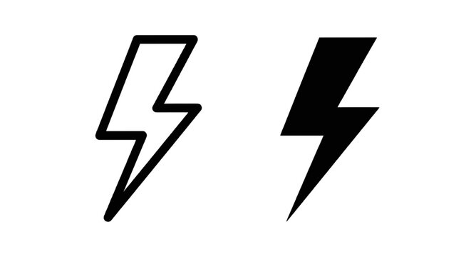 Vector illustration of lightning bolt icon set, vector illustration of electric flash symbols on a transparent background
