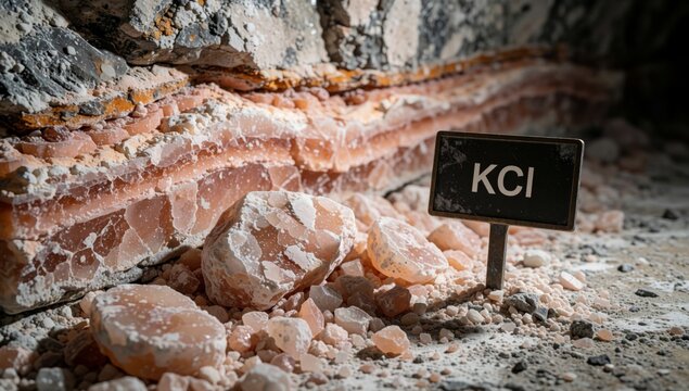 Small black sign letters kci written placed bed rocks pebbles rectangular shape has white background text diff