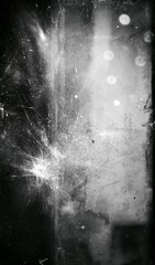 Naklejka premium Old film texture with scratches, noise and light leaks. Realistic overlay film texture in black-white, dust and grain. Distressed retro movie or photo negative effect of cinema nostalgia