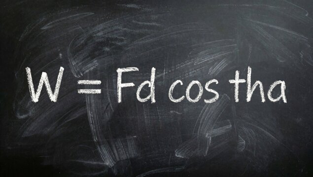 Blackboard white chalk written text cos tha capital letters background black there various mathematical equati