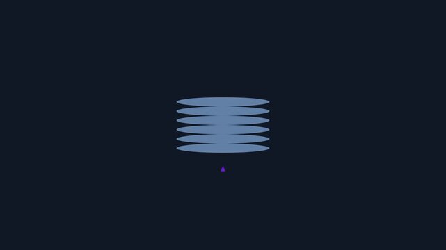 Minimalist loading animation with pulsing blue ellipses on dark 4k background, for ui interface