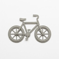 Fototapeta premium Minimalist Silver Bicycle Model on White Background.