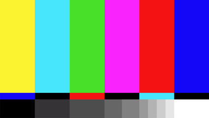TV Color Bars Data glitches Color Bars No Signal Sign Background © Roni