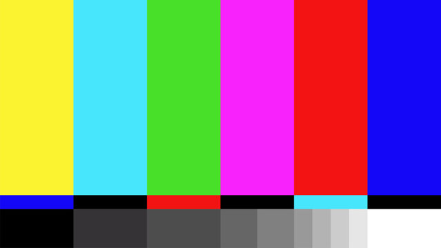 TV Color Bars Data glitches Color Bars No Signal Sign Background
