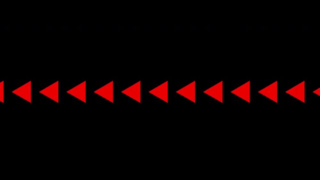 Red triangular arrows smoothly moving to the left in a continuous flow, ideal for navigation and back indicators.