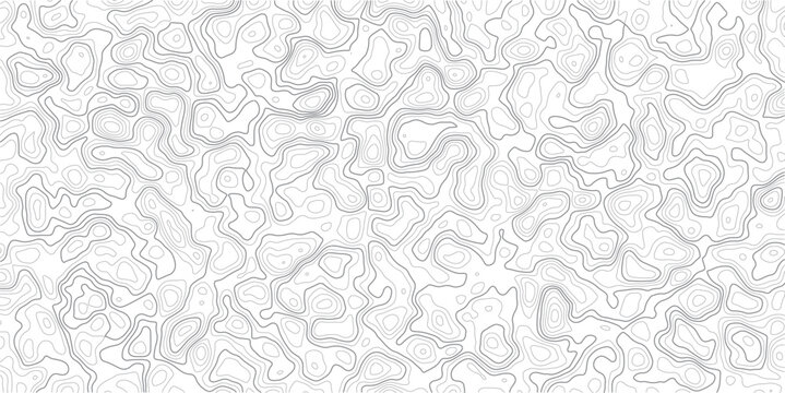 Gray topographic contour map pattern with wavy lines and shapes