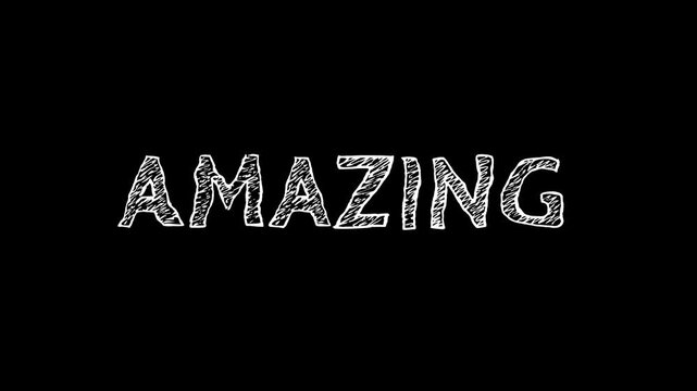AMAZING doodle text style, word element animation on black background