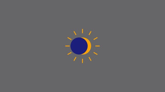 Day to night transition animation: sun and moon cycle for weather, time, and celestial motion concepts 4k
