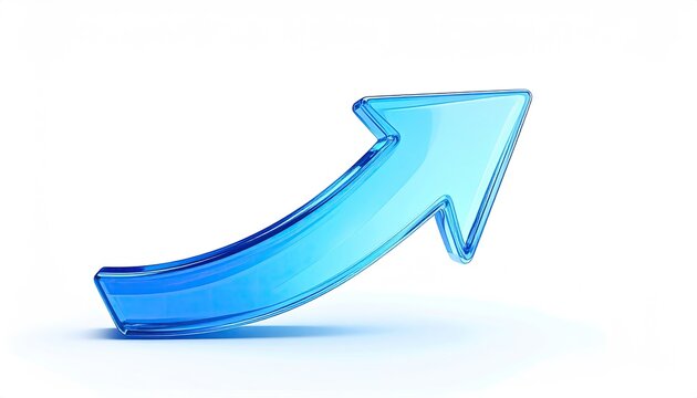 Blue Arrow Pointing Upwards Symbolizing Growth and Success.