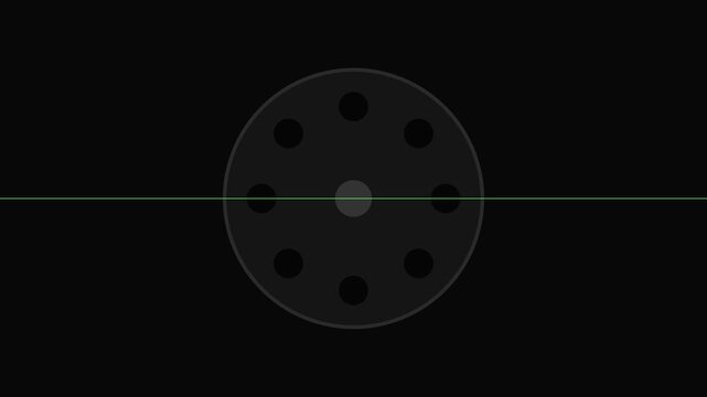 Minimalist loading spinner animation on dark 4k background, for digital interface, progress