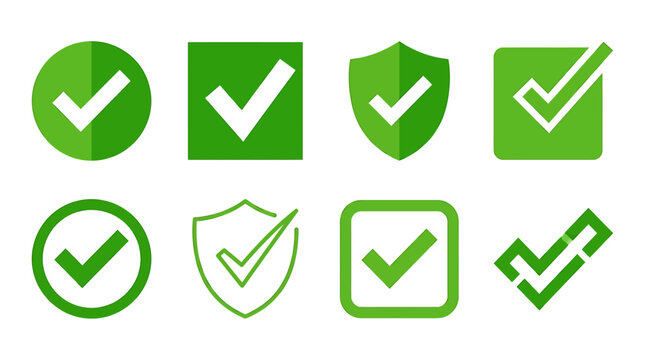 Green checkmark icons on white.