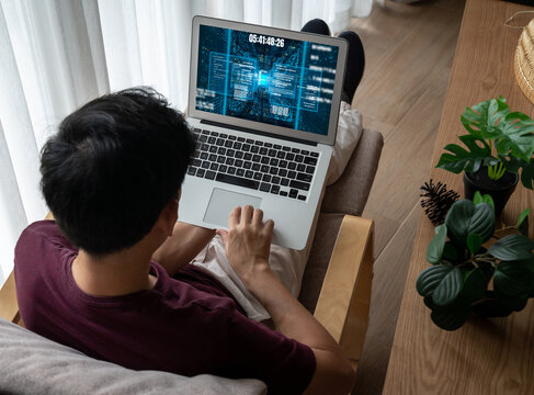 Software development or programming work with coding screen of various programming languages like HTML, Python, Java, and C brisk for new application development