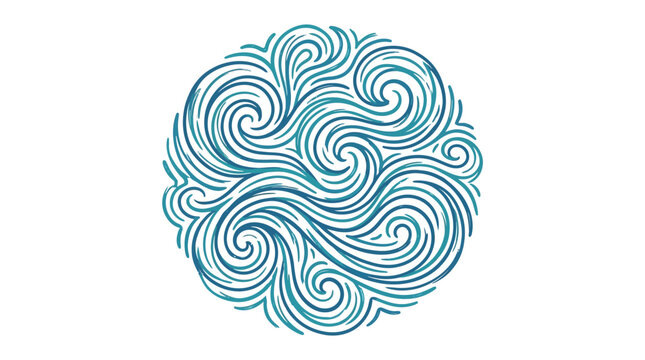 Abstract Ocean Current Scribble Patterns for Creative Vector Canvas Artwork