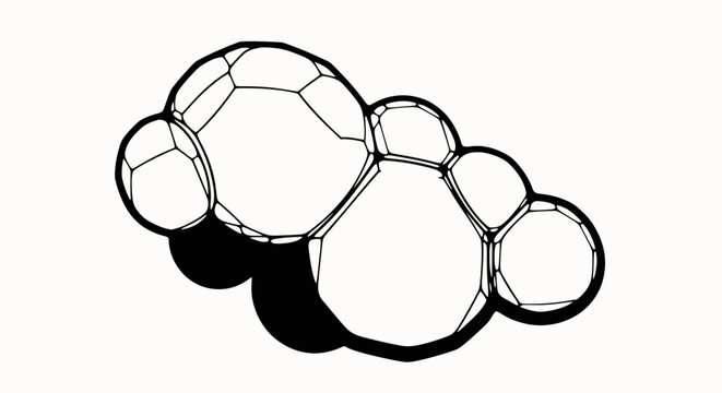 C60 Buckminsterfullerene Molecule Structure Illustration.
