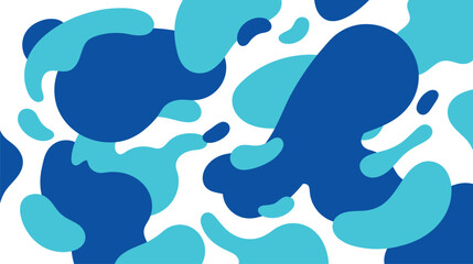 Abstract blue blob pattern with irregular organic shapes and camouflage style design. © pixel*
