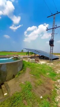 Solar energy pump system in a rural agricultural field