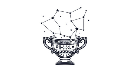 Celestial trophy cup with star constellation and ancient ornaments © Mafaat