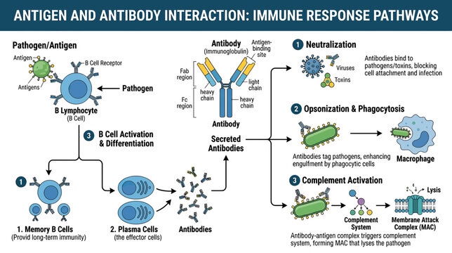 Antigen Antibody Interaction Immune Response Pathways Biology Medical Science
